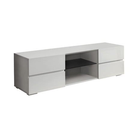 Galvin White 4-Drawer TV Console Glossy by Coaster at Eve Furniture