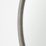 Gambit Round Gray Wash Wood Frame Wall Mirror by Mercana at Eve Furniture