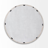 Gambit Round White Wash Wood Frame Wall Mirror by Mercana at Eve Furniture