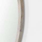 Gambit Round White Wash Wood Frame Wall Mirror by Mercana at Eve Furniture