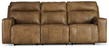 Game Plan Caramel Power Reclining Sofa