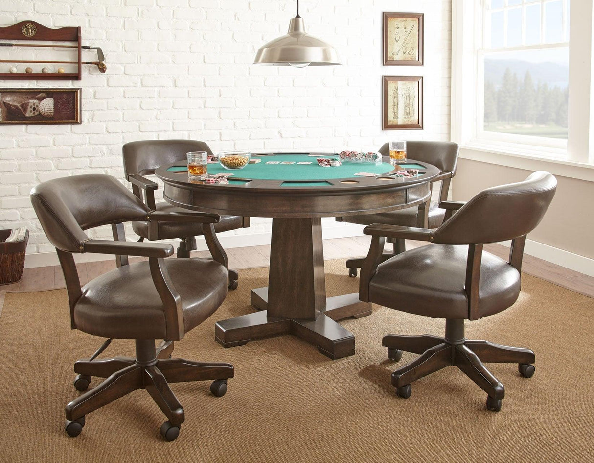 Game Table and Chairs, Ruby, 6-Piece by Steve Silver at Eve Furniture