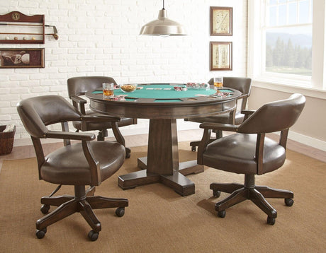 Game Table and Chairs, Ruby, 6-Piece by Steve Silver at Eve Furniture