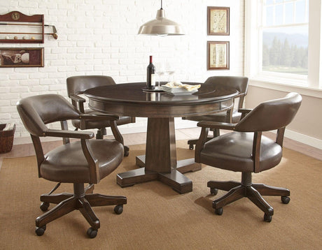 Game Table and Chairs, Ruby, 6-Piece by Steve Silver at Eve Furniture