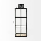 Gamfield Large Black Metal and Glass Lantern by Mercana at Eve Furniture