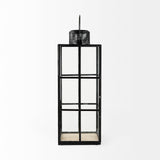 Gamfield Large Black Metal and Glass Lantern by Mercana at Eve Furniture