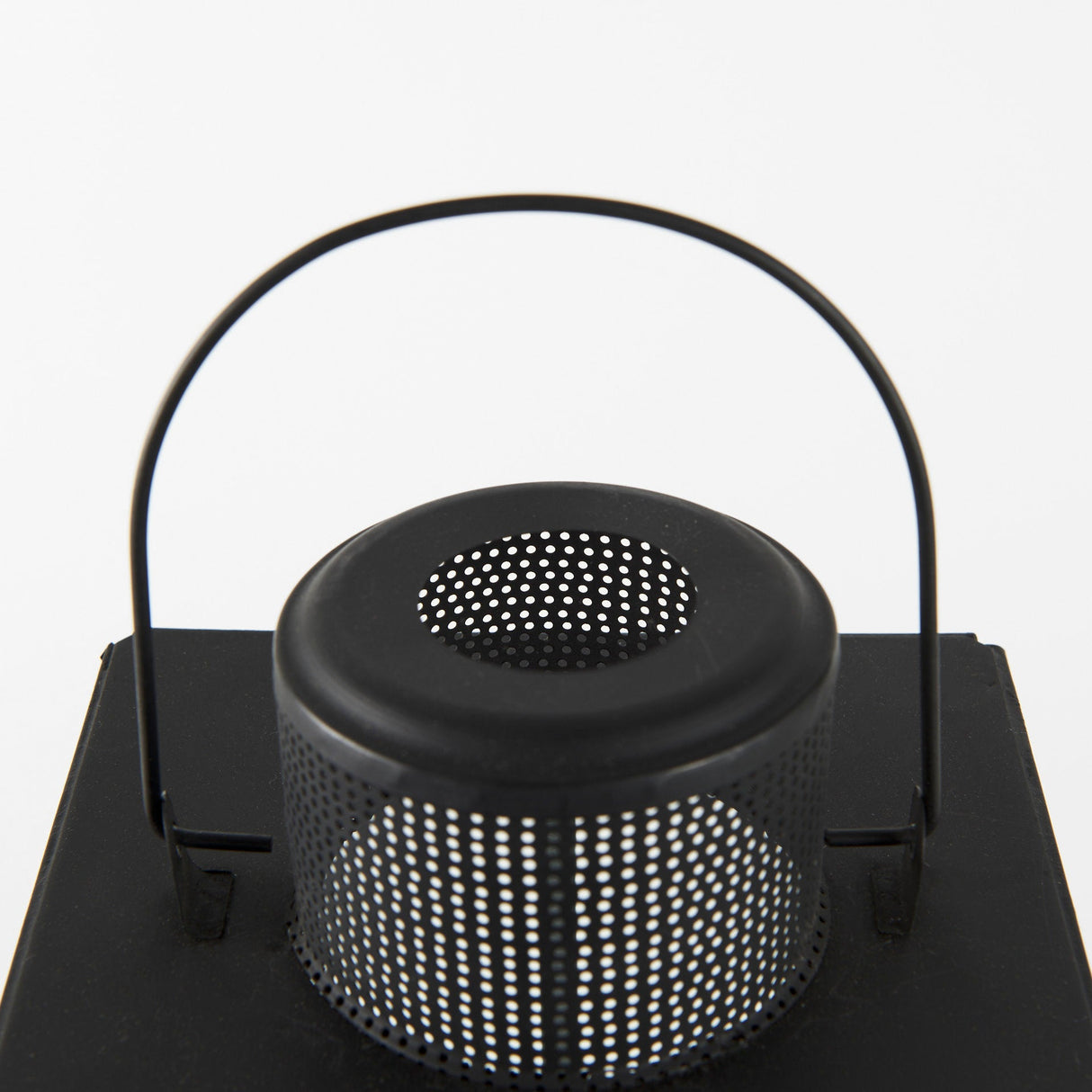 Gamfield Large Black Metal and Glass Lantern by Mercana at Eve Furniture
