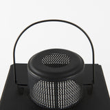 Gamfield Large Black Metal and Glass Lantern by Mercana at Eve Furniture