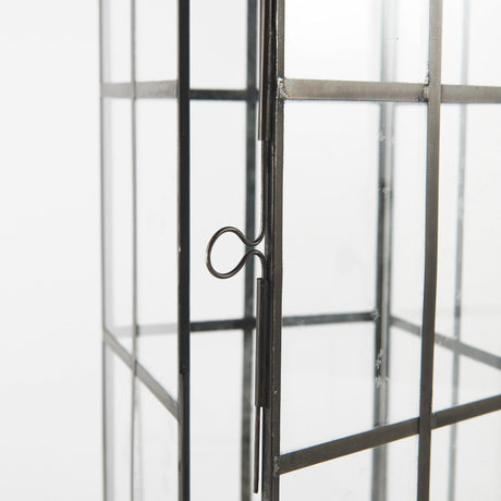 Gamfield Large Black Metal and Glass Lantern by Mercana at Eve Furniture