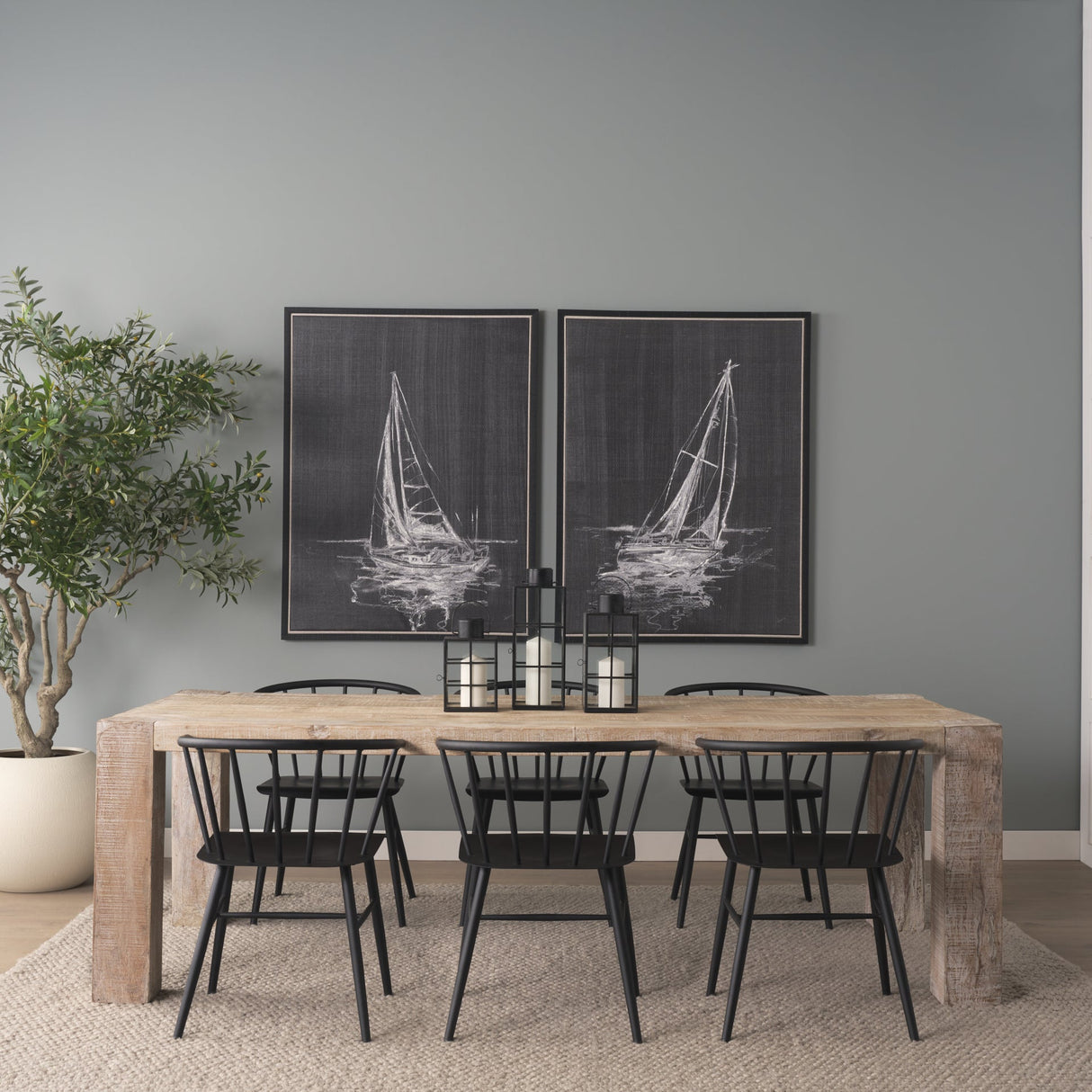 Gamfield Large Black Metal and Glass Lantern by Mercana at Eve Furniture