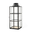 Gamfield Large Black Metal and Glass Lantern by Mercana at Eve Furniture