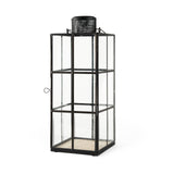 Gamfield Large Black Metal and Glass Lantern by Mercana at Eve Furniture