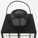 Gamfield Medium Black Metal and Glass Lantern by Mercana at Eve Furniture