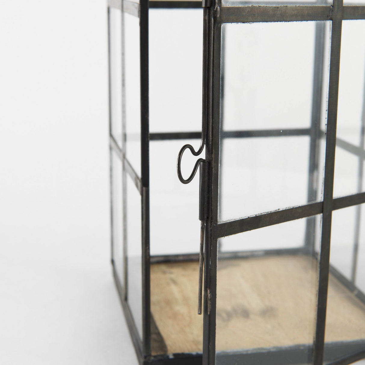 Gamfield Medium Black Metal and Glass Lantern by Mercana at Eve Furniture