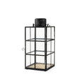 Gamfield Medium Black Metal and Glass Lantern by Mercana at Eve Furniture