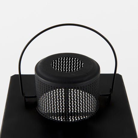 Gamfield Small Black Metal and Glass Lantern by Mercana at Eve Furniture