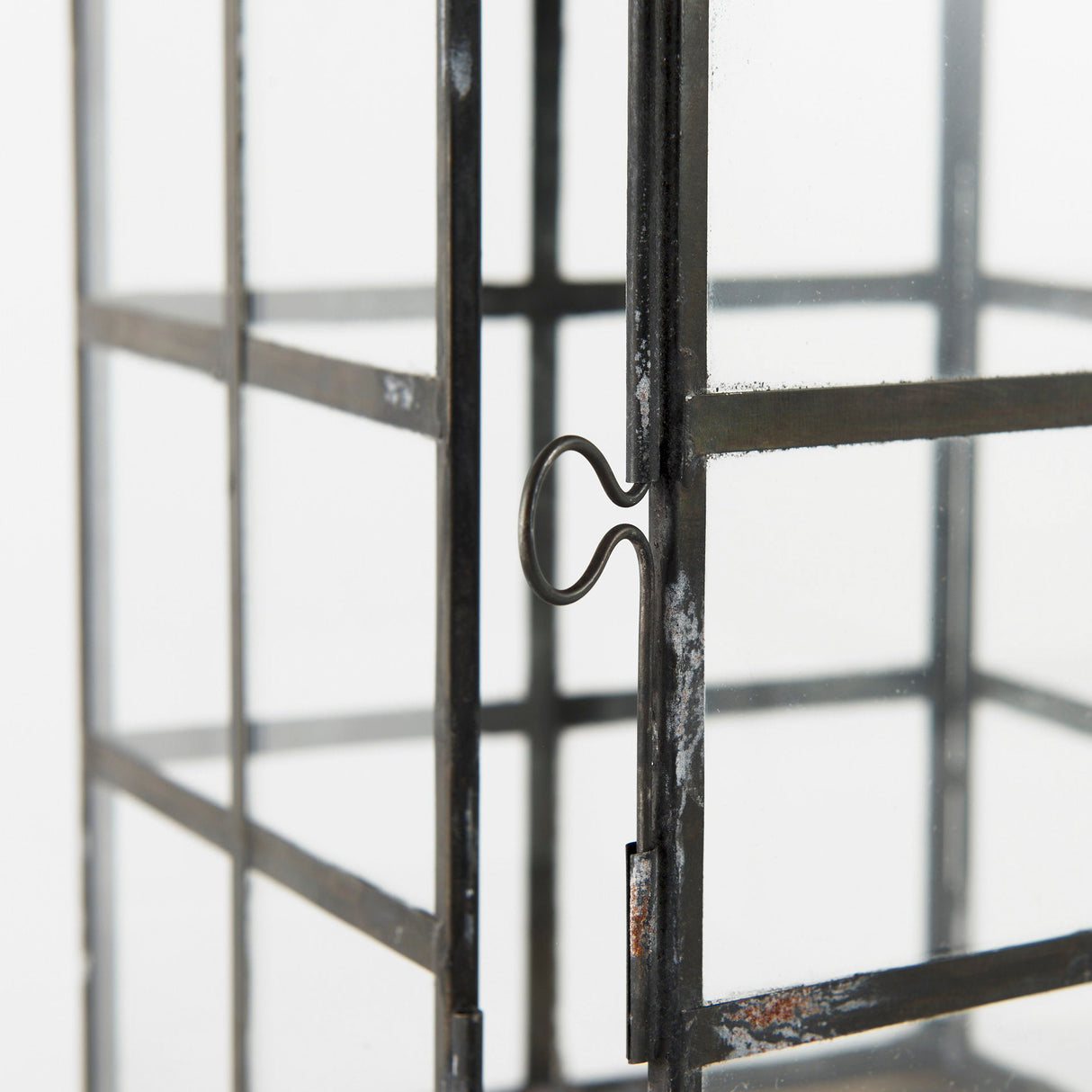 Gamfield Small Black Metal and Glass Lantern by Mercana at Eve Furniture
