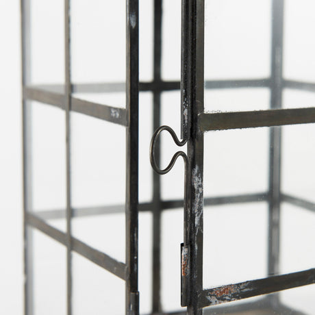 Gamfield Small Black Metal and Glass Lantern by Mercana at Eve Furniture