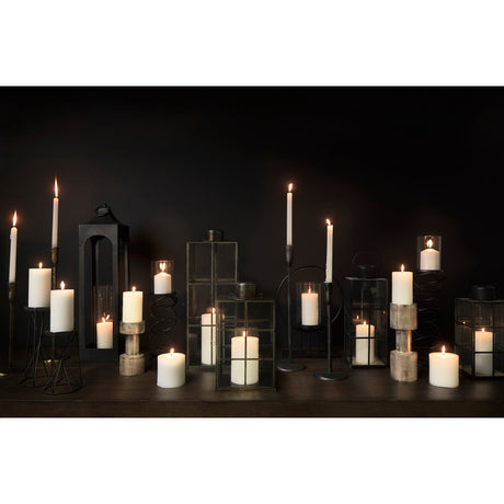 Gamfield Small Black Metal and Glass Lantern by Mercana at Eve Furniture