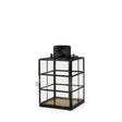 Gamfield Small Black Metal and Glass Lantern by Mercana at Eve Furniture