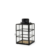 Gamfield Small Black Metal and Glass Lantern by Mercana at Eve Furniture