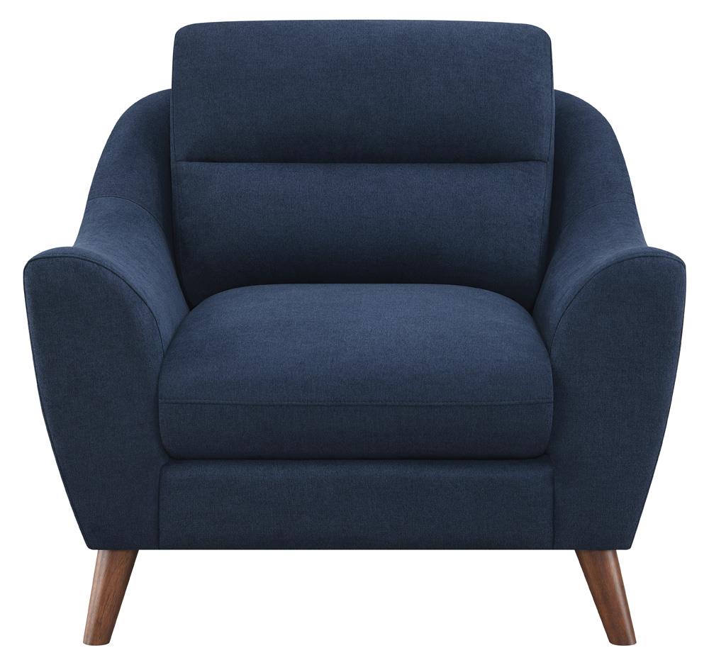 Gano Sloped Arm Upholstered Chair Navy Blue