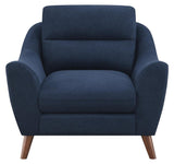 Gano Sloped Arm Upholstered Chair Navy Blue