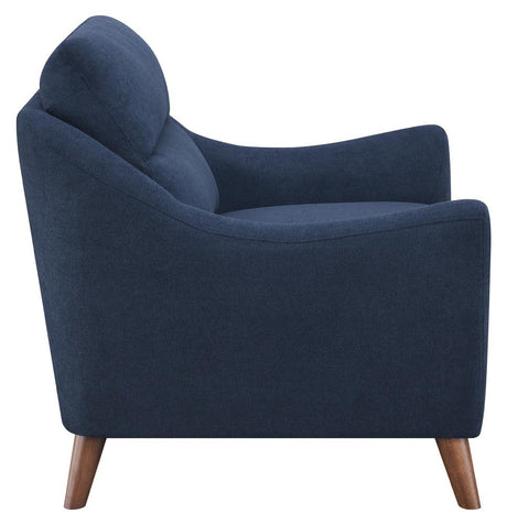 Gano Sloped Arm Upholstered Chair Navy Blue