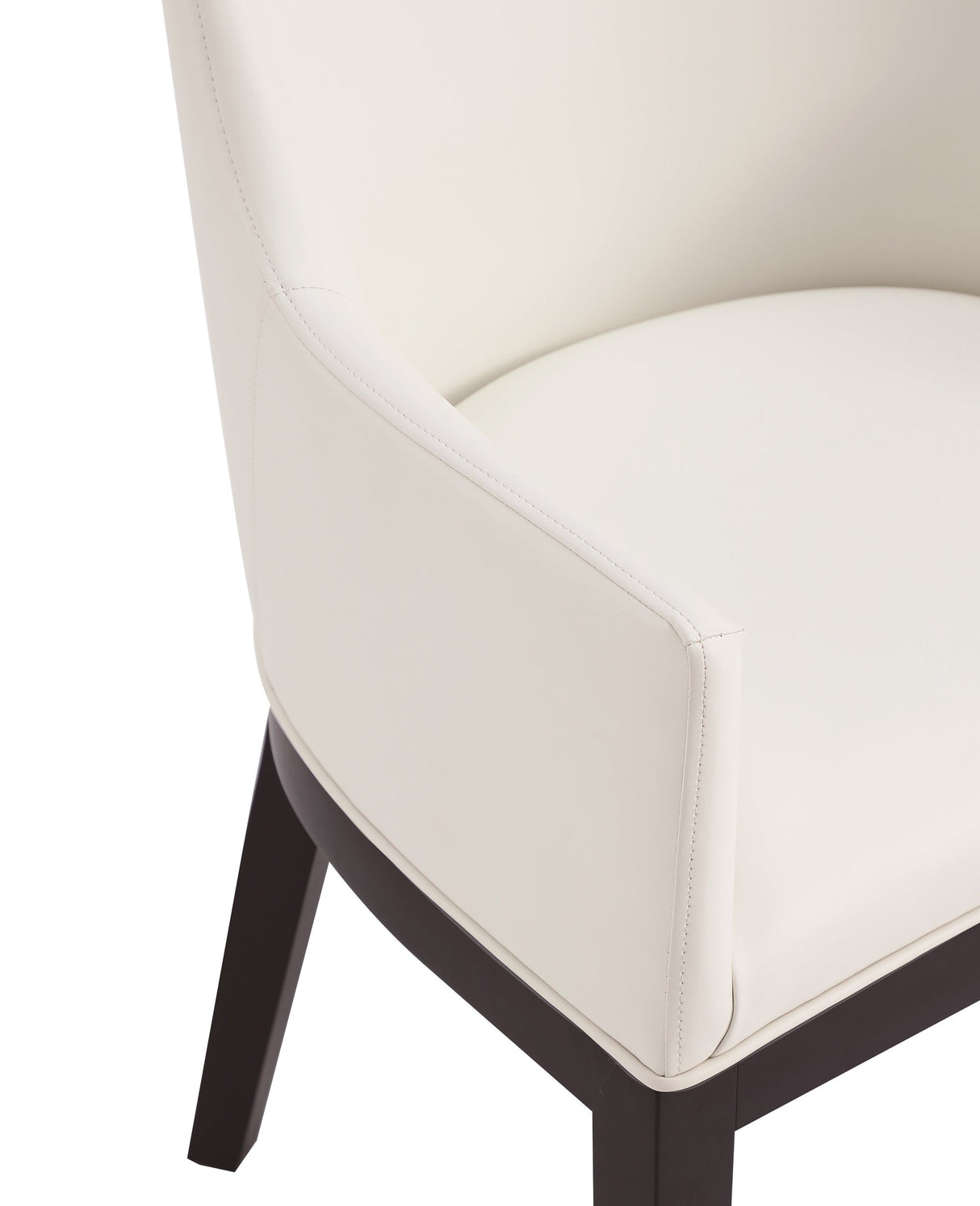 Gansevoort Faux Leather Dining Armchair in Cream by Manhattan Comfort at Eve Furniture