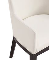 Gansevoort Faux Leather Dining Armchair in Cream by Manhattan Comfort at Eve Furniture