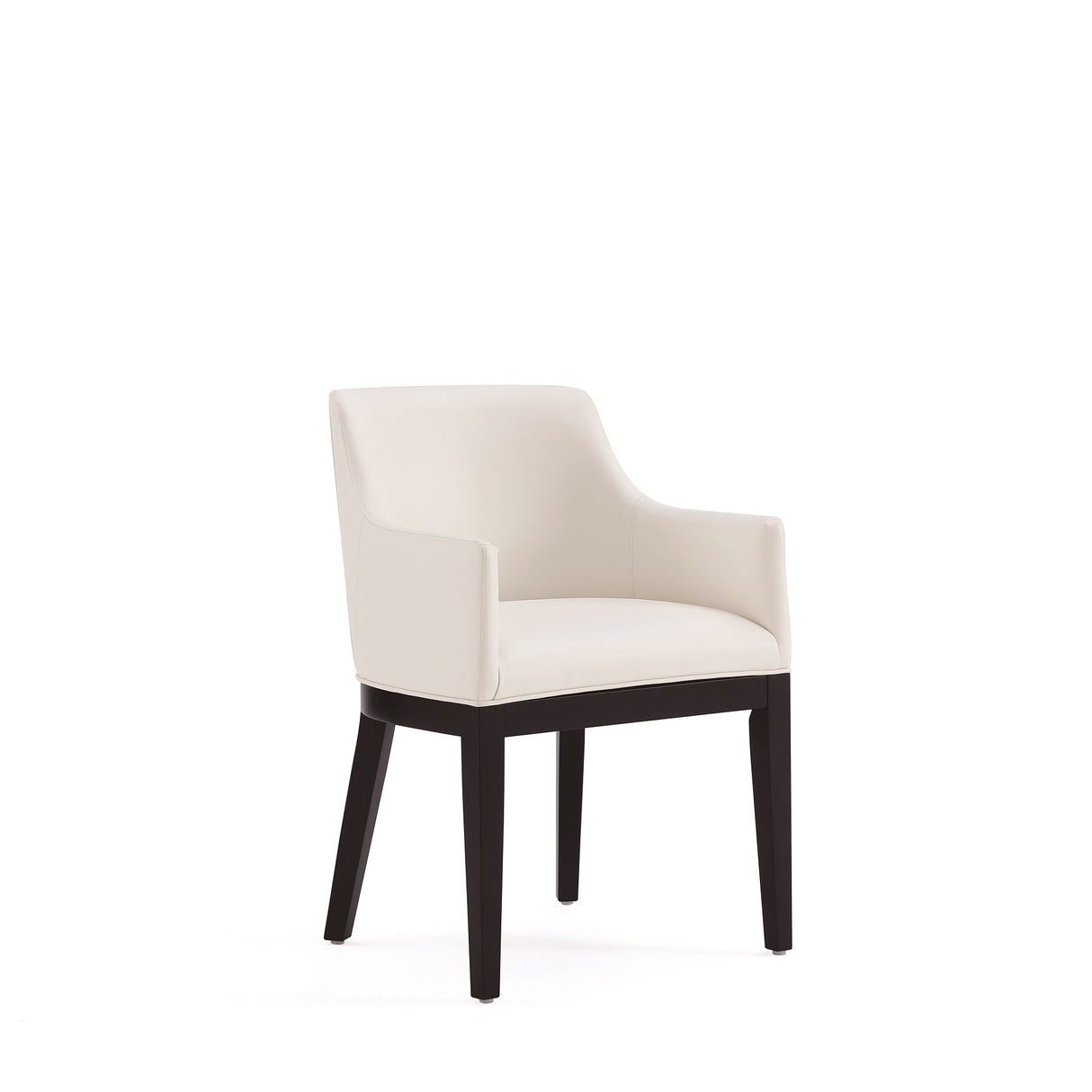 Gansevoort Faux Leather Dining Armchair in Cream by Manhattan Comfort at Eve Furniture
