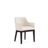 Gansevoort Faux Leather Dining Armchair in Cream by Manhattan Comfort at Eve Furniture