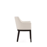 Gansevoort Faux Leather Dining Armchair in Cream by Manhattan Comfort at Eve Furniture