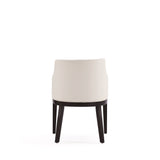 Gansevoort Faux Leather Dining Armchair in Cream by Manhattan Comfort at Eve Furniture