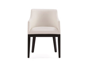 Gansevoort Faux Leather Dining Armchair in Cream by Manhattan Comfort at Eve Furniture