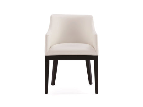 Gansevoort Faux Leather Dining Armchair in Cream by Manhattan Comfort at Eve Furniture