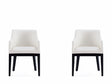 Gansevoort Faux Leather Dining Armchair in Cream (set of 2) by Manhattan Comfort at Eve Furniture