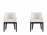 Gansevoort Faux Leather Dining Armchair in Cream (set of 2) by Manhattan Comfort at Eve Furniture