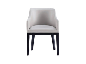 Gansevoort Faux Leather Dining Armchair in Light Grey by Manhattan Comfort at Eve Furniture