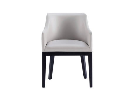 Gansevoort Faux Leather Dining Armchair in Light Grey by Manhattan Comfort at Eve Furniture