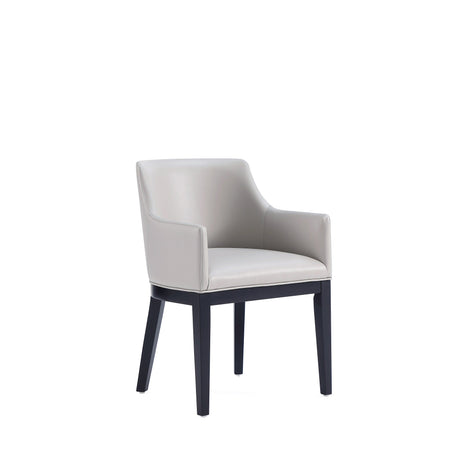 Gansevoort Faux Leather Dining Armchair in Light Grey (set of 2) by Manhattan Comfort at Eve Furniture