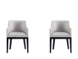 Gansevoort Faux Leather Dining Armchair in Light Grey (set of 2) by Manhattan Comfort at Eve Furniture