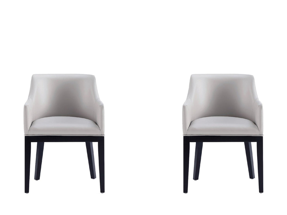 Gansevoort Faux Leather Dining Armchair in Light Grey (set of 2) by Manhattan Comfort at Eve Furniture