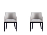 Gansevoort Faux Leather Dining Armchair in Light Grey (set of 2) by Manhattan Comfort at Eve Furniture