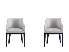 Gansevoort Faux Leather Dining Armchair in Light Grey (set of 2) by Manhattan Comfort at Eve Furniture