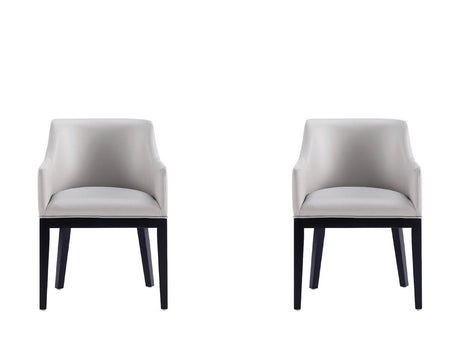 Gansevoort Faux Leather Dining Armchair in Light Grey (set of 2) by Manhattan Comfort at Eve Furniture