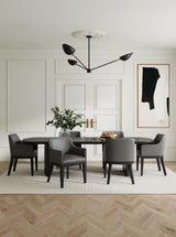 Gansevoort Faux Leather Dining Armchair in Pebble Grey by Manhattan Comfort at Eve Furniture