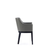 Gansevoort Faux Leather Dining Armchair in Pebble Grey by Manhattan Comfort at Eve Furniture