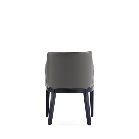 Gansevoort Faux Leather Dining Armchair in Pebble Grey by Manhattan Comfort at Eve Furniture