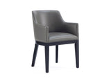 Gansevoort Faux Leather Dining Armchair in Pebble Grey by Manhattan Comfort at Eve Furniture